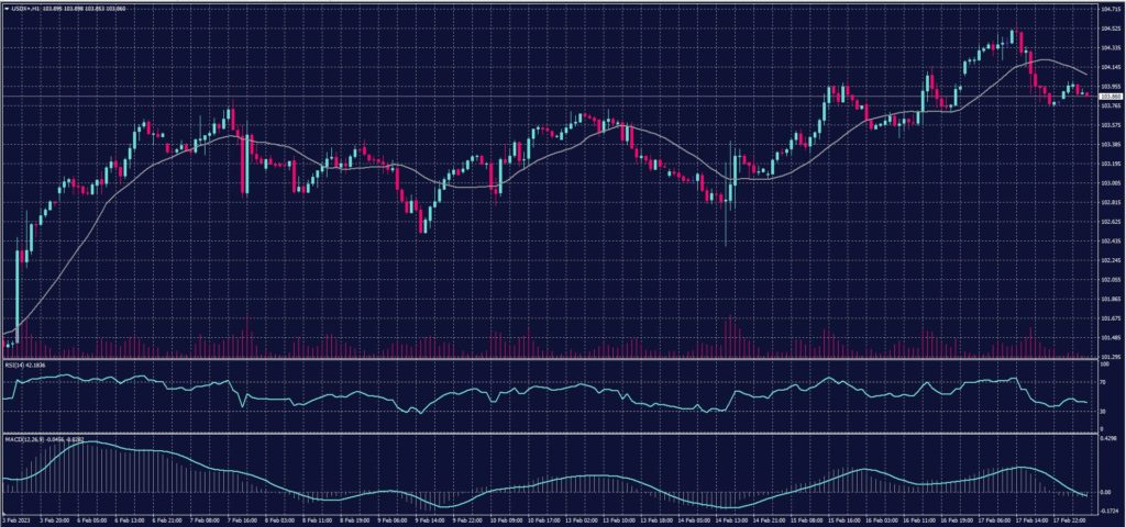 US Dollar Index chart on 20 February 2023