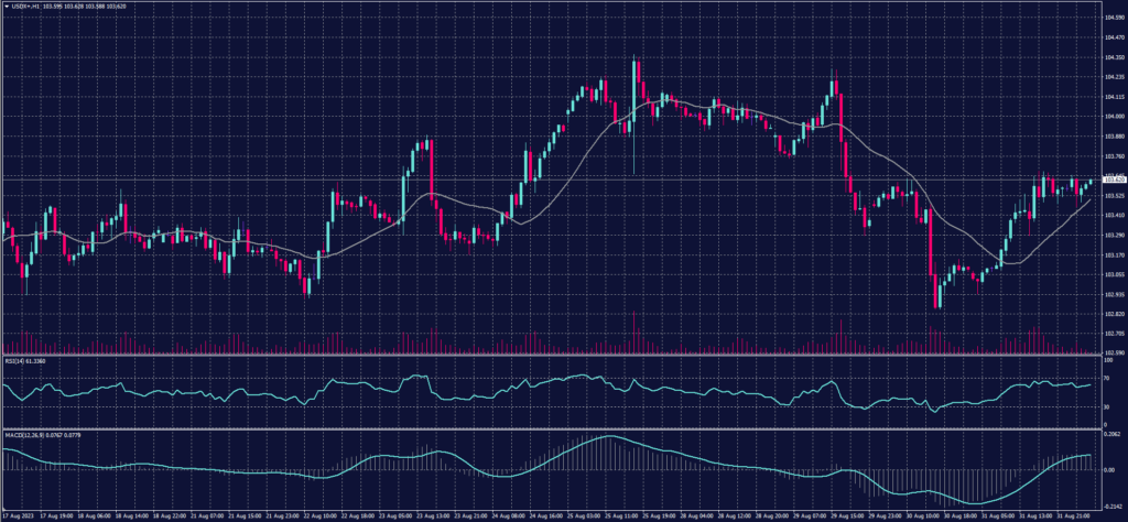 US Dollar Index chart on 1 September 2023