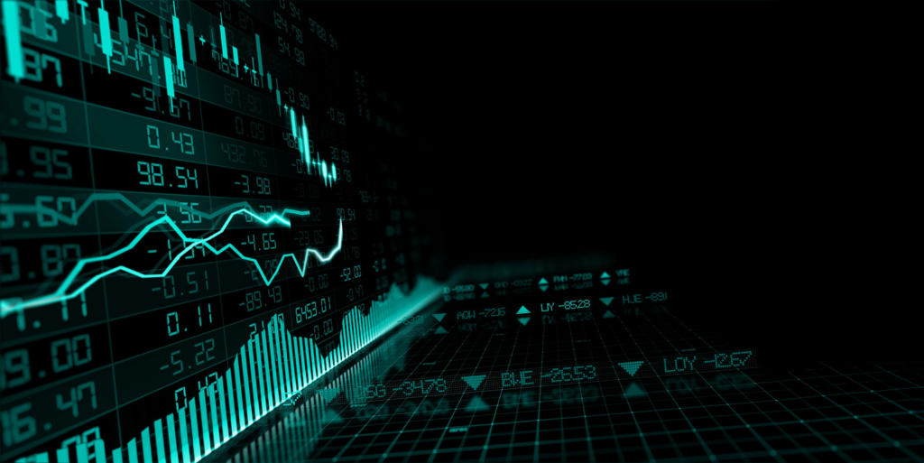 Financial market chart in trading.